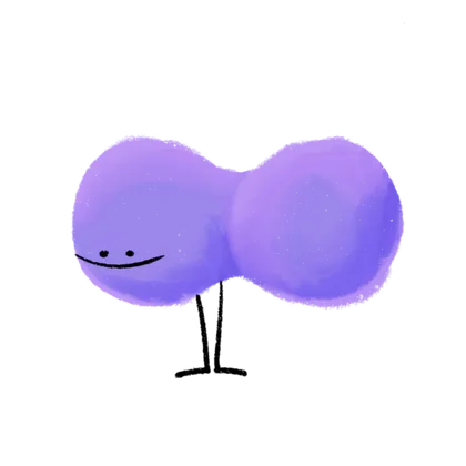 Purple guy composed of two spheres